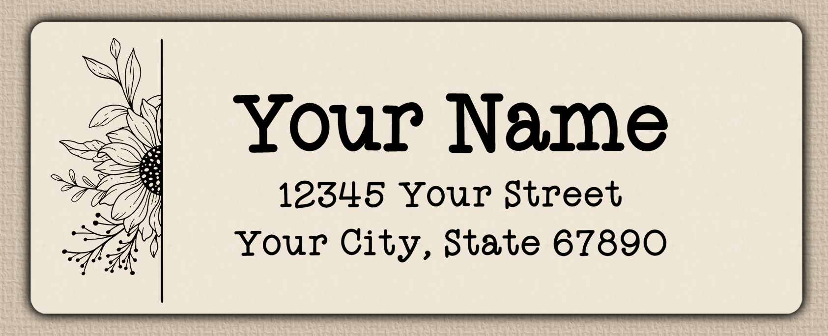 Ivory Sunflower Line Art Return Address Labels