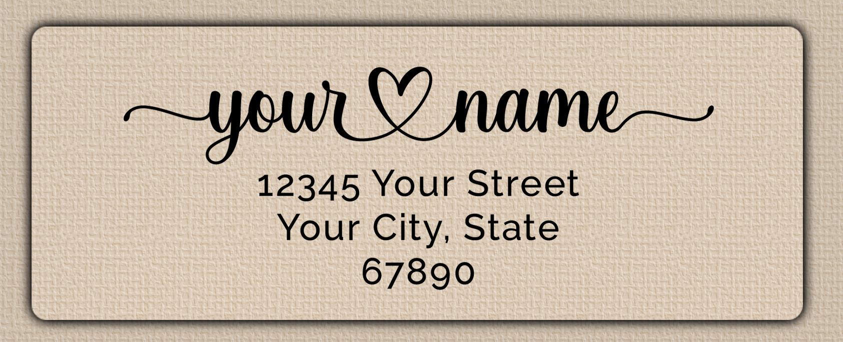 Clear Glossy Elegant Flourish Heart Return Address Labels