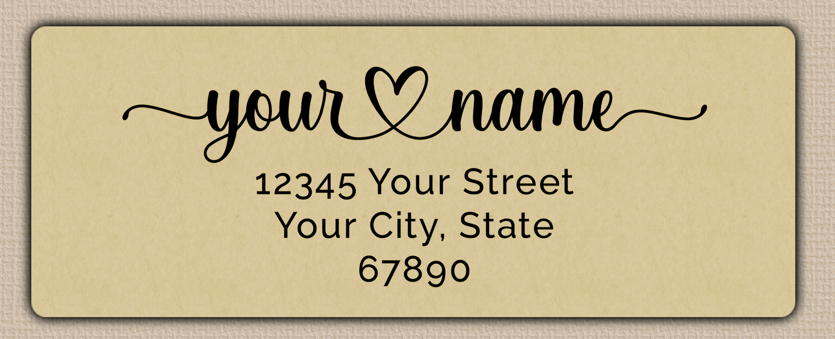 Ecru Elegant Flourish Heart Return Address Labels