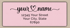 Pink Elegant Flourish Heart Return Address Labels
