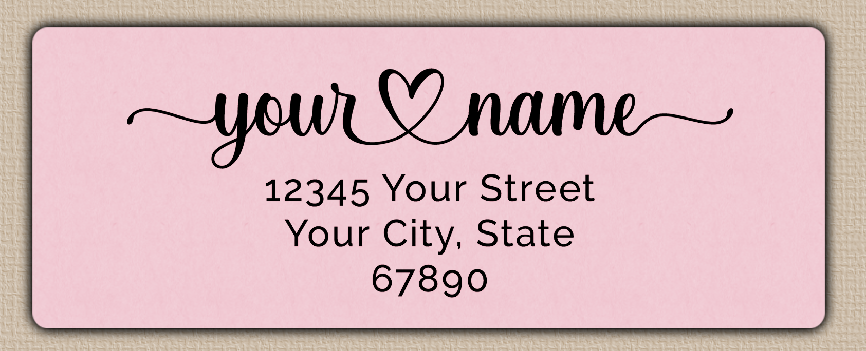 Pink Elegant Flourish Heart Return Address Labels