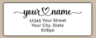 White Elegant Flourish Heart Return Address Labels