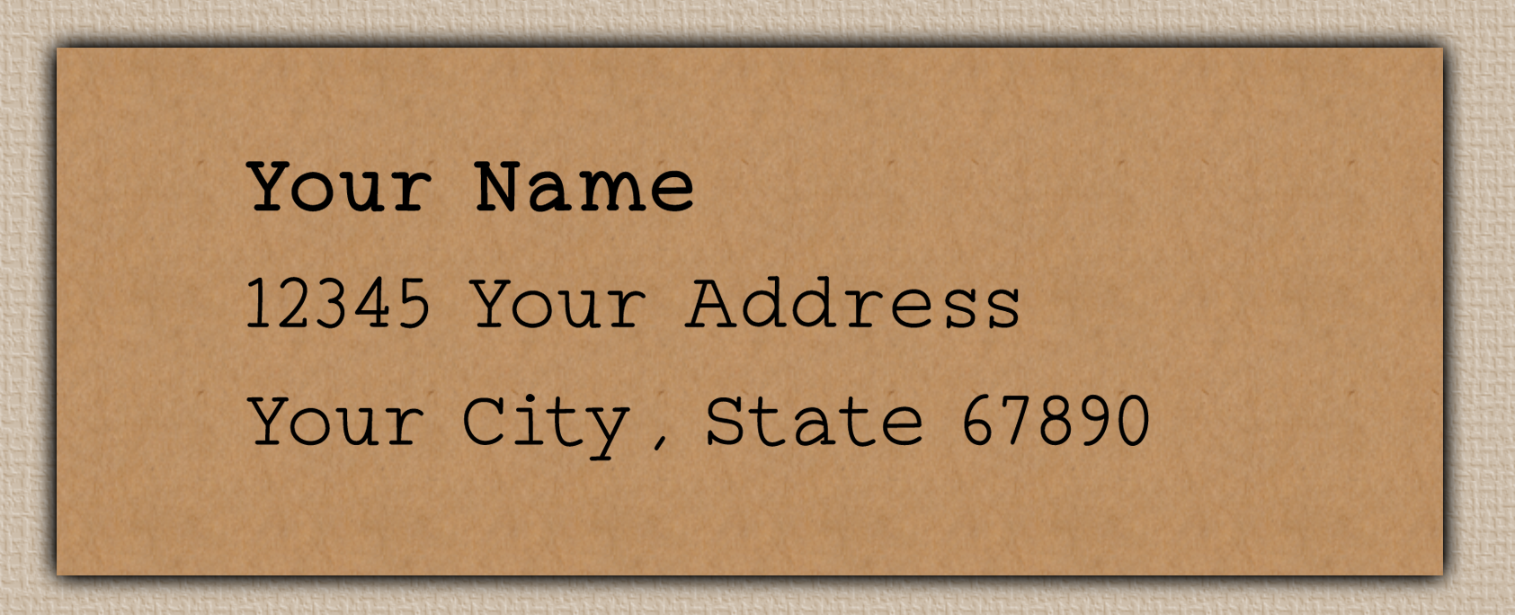 Brown Minimalist Typewriter Return Address Labels