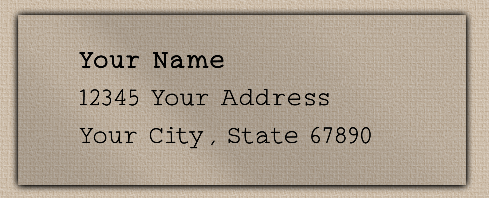 Clear Matt Minimalist Typewriter Return Address Labels