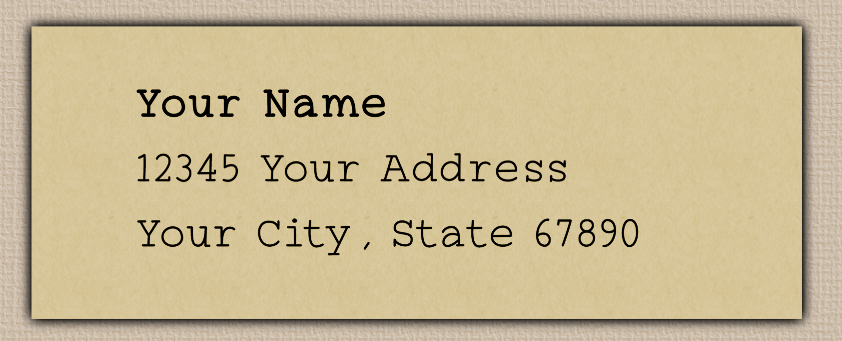 Ecru Minimalist Typewriter Return Address Labels