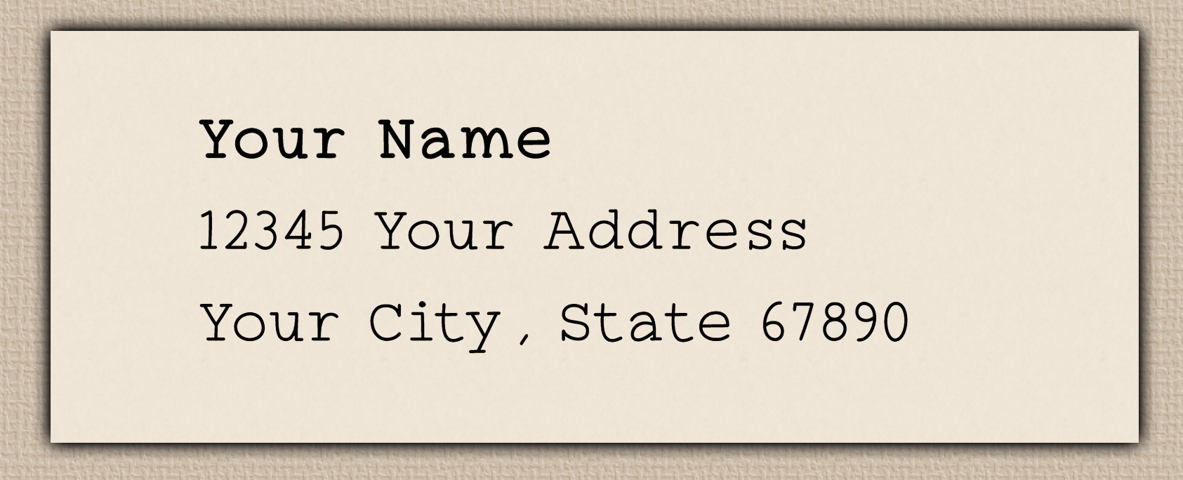 Ivory Minimalist Typewriter Return Address Labels
