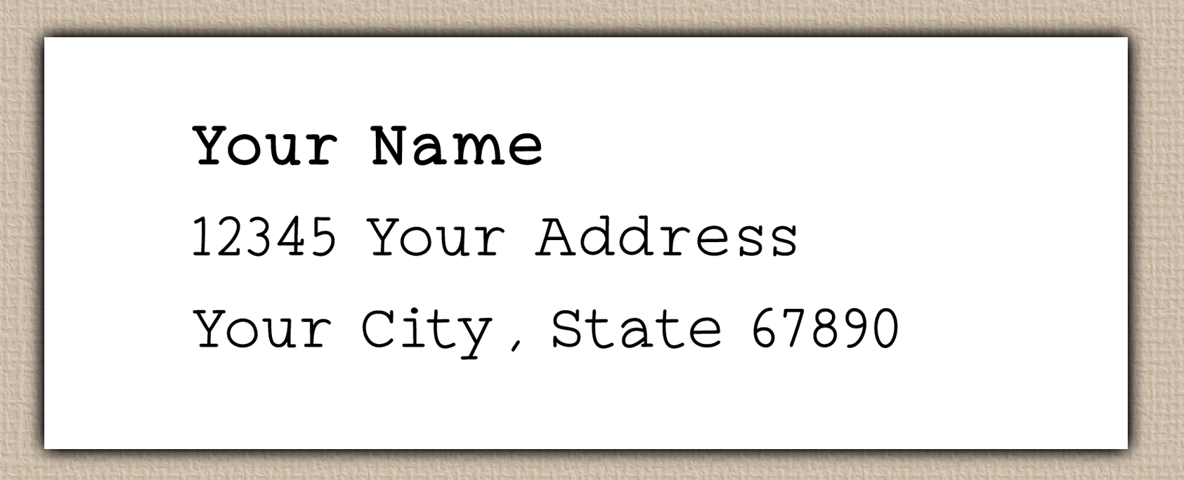 White Minimalist Typewriter Return Address Labels