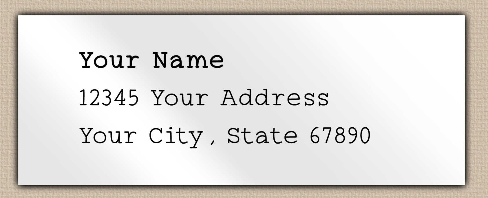 White Glossy Minimalist Typewriter Return Address Labels