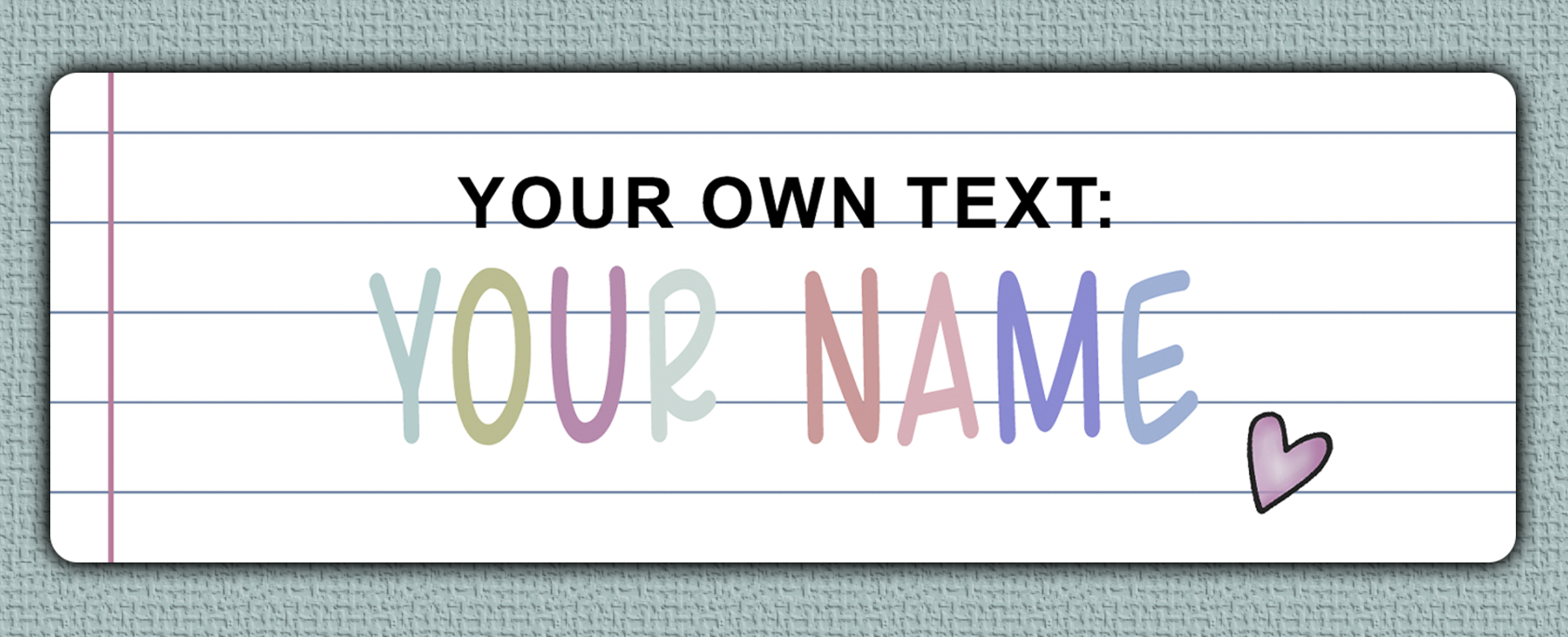 Lined Paper Name Stickers - your own text option