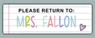 Lined Paper Name Stickers - plese return to option