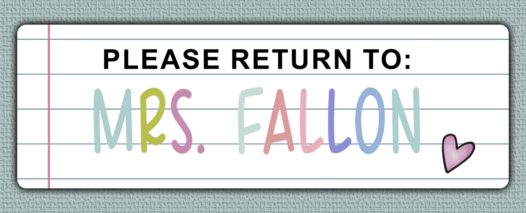 Lined Paper Name Stickers - plese return to option