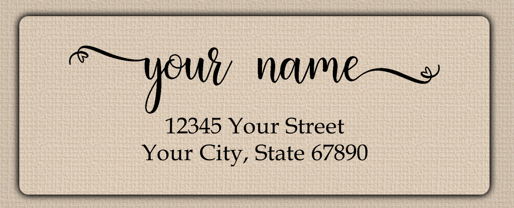 Clear Glossy Heart Flourish Return Address Labels