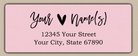 Pink Brush Script Heart Return Address Labels