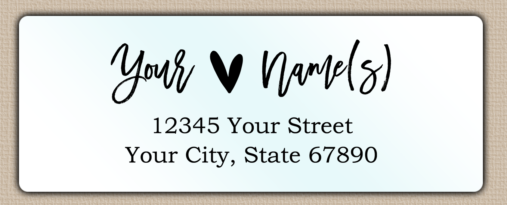 Waterproof Brush Script Heart Return Address Labels