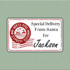 Personalized Red Special Deliver From Santa Stickers
