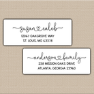 Flowing Script With Heart Accent Return Address Labels