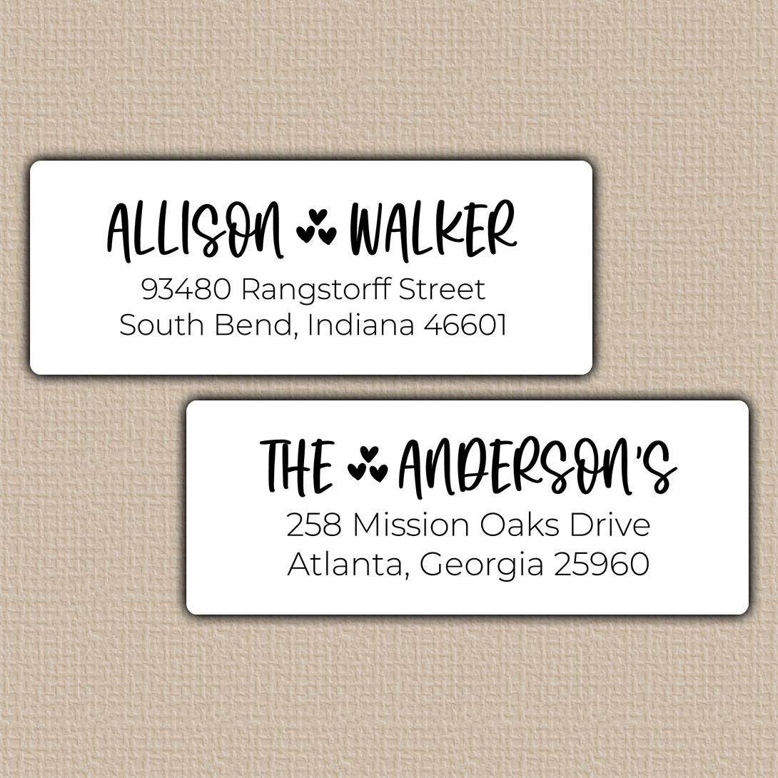 Whimsical Hearts Accent Return Address Labels