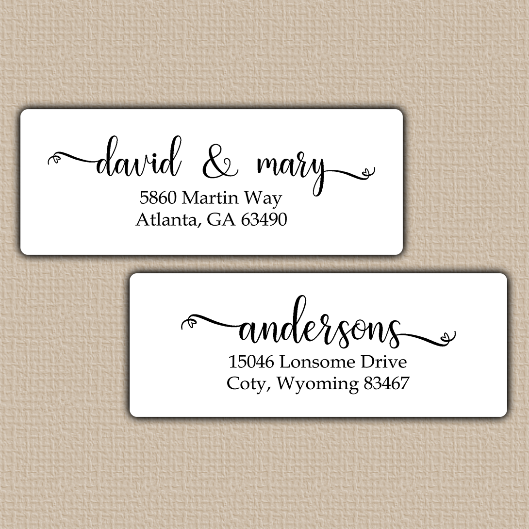 Heart Flourish Return Address Labels