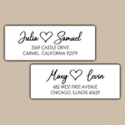 Modern Heart Return Address Labels
