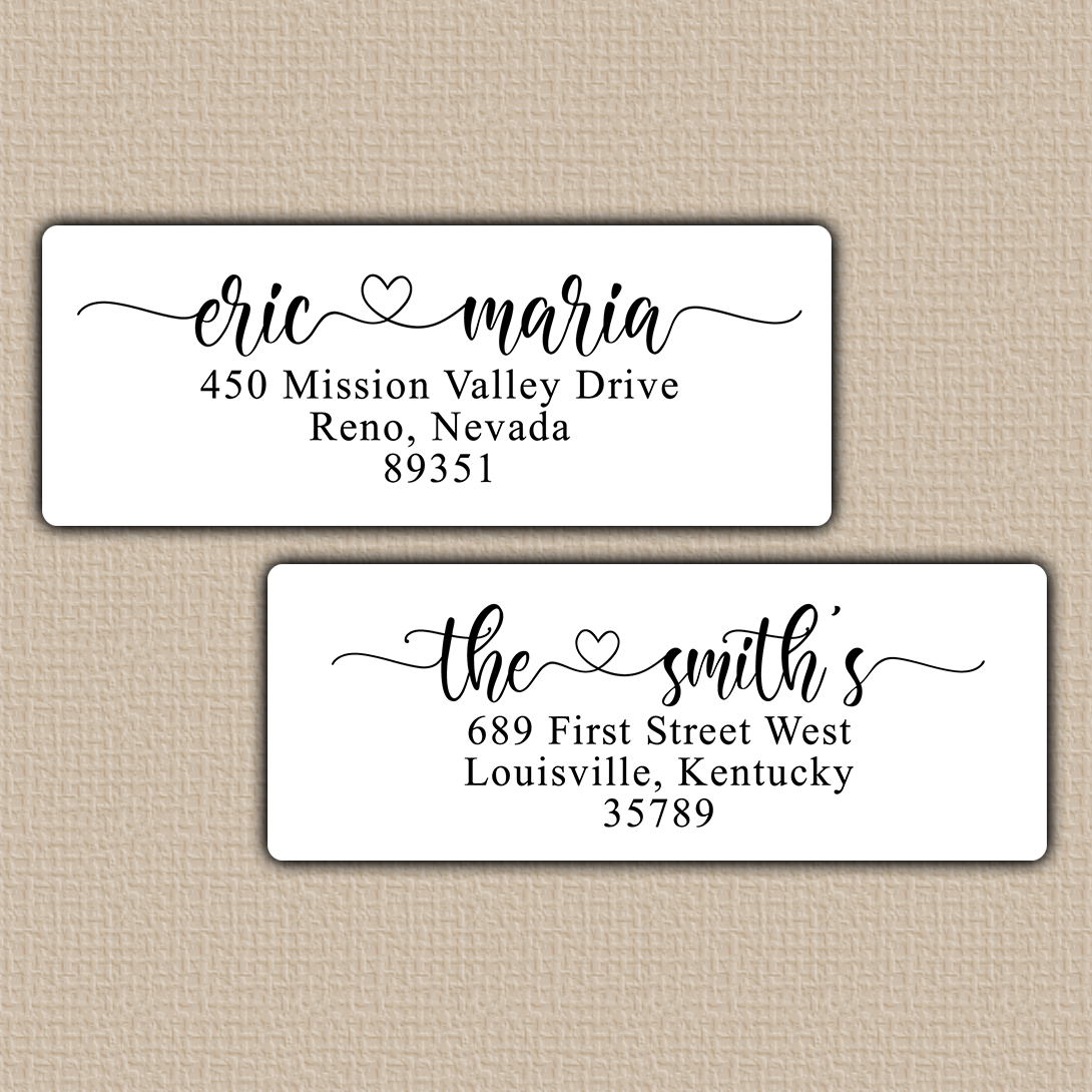 Romantic Heart Accent Return Address Labels