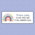 Colorful Boho Rainbow Return Address Labels 2