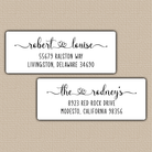 Double Heart Swash Return Address Labels
