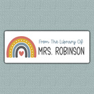 Colorful Boho Rainbow name sticker