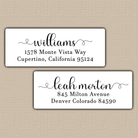 Bold Flourish Script Return Address Labels