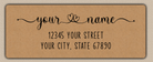 Brown Double Heart Swash Return Address Labels
