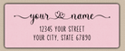 Pink Double Heart Swash Return Address Labels