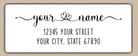 White Double Heart Swash Return Address Labels