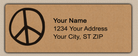 Brown Simple Peace Sign Return Address Labels