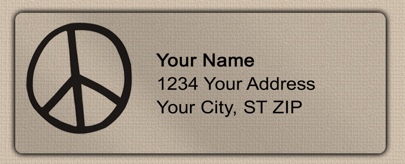 Clear Matt Simple Peace Sign Return Address Labels