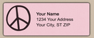 Pink Simple Peace Sign Return Address Labels