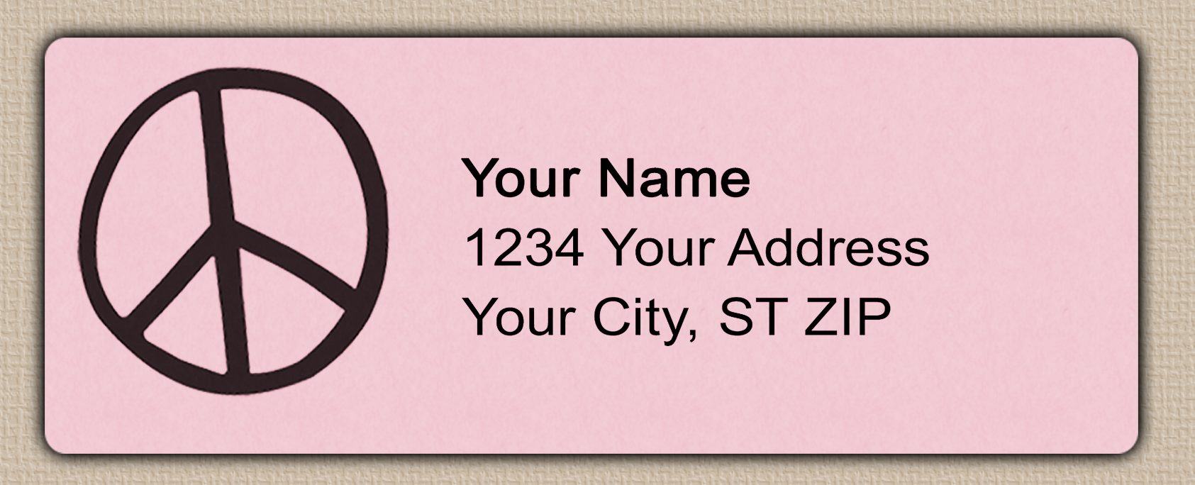 Pink Simple Peace Sign Return Address Labels