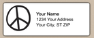 White Simple Peace Sign Return Address Labels