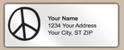 White Glossy Simple Peace Sign Return Address Labels