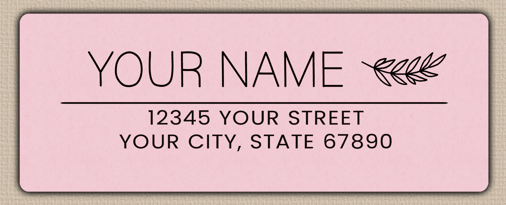 Pink Olive Branch Line Art Return Address Labels