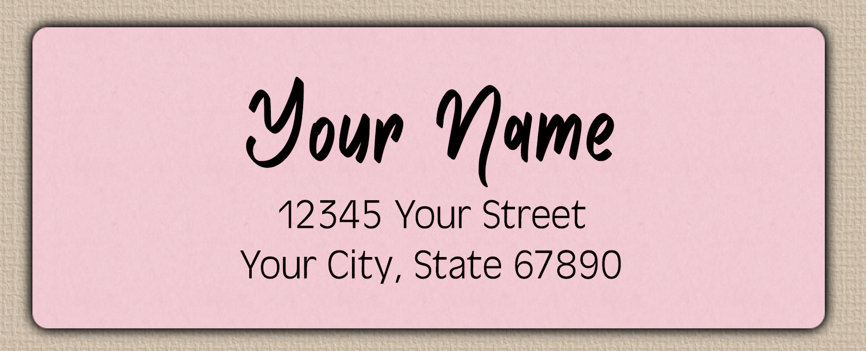 Pink Modern Bold Brush Script Return Address Labels