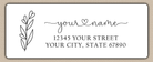 White Heart Line Art Flower Return Address Labels