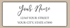 White Elegant Flowing Script Return Address Labels