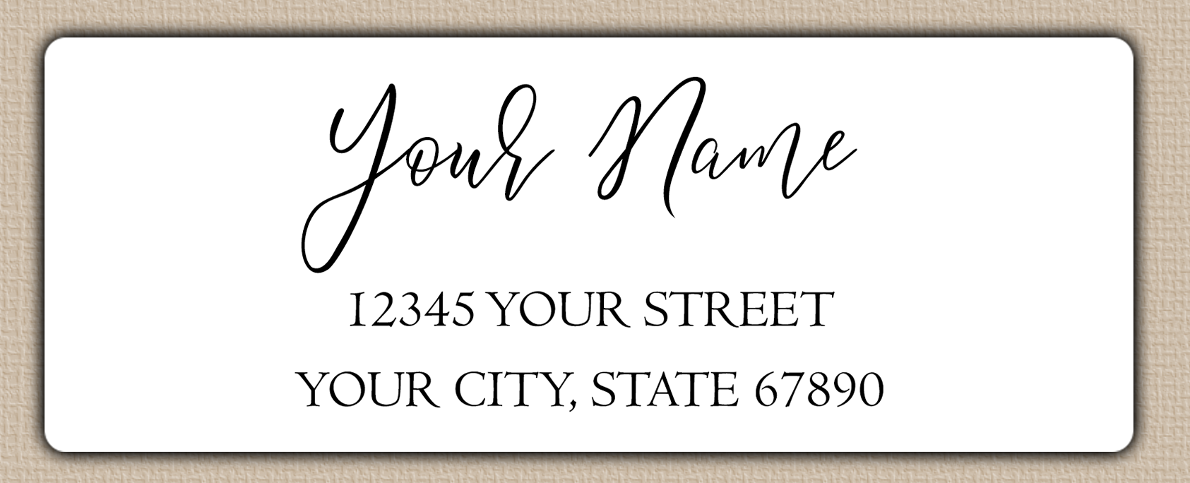 White Elegant Flowing Script Return Address Labels
