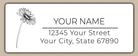 White Gerber Daisy Line Art Return Address Labels