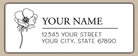 White Poppy Line Art Return Return Address Labels