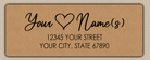 Brown Modern Heart Return Address Labels