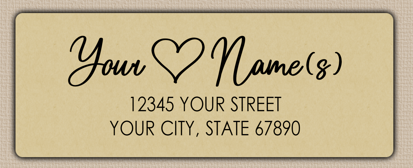 Ecru Modern Heart Return Address Labels