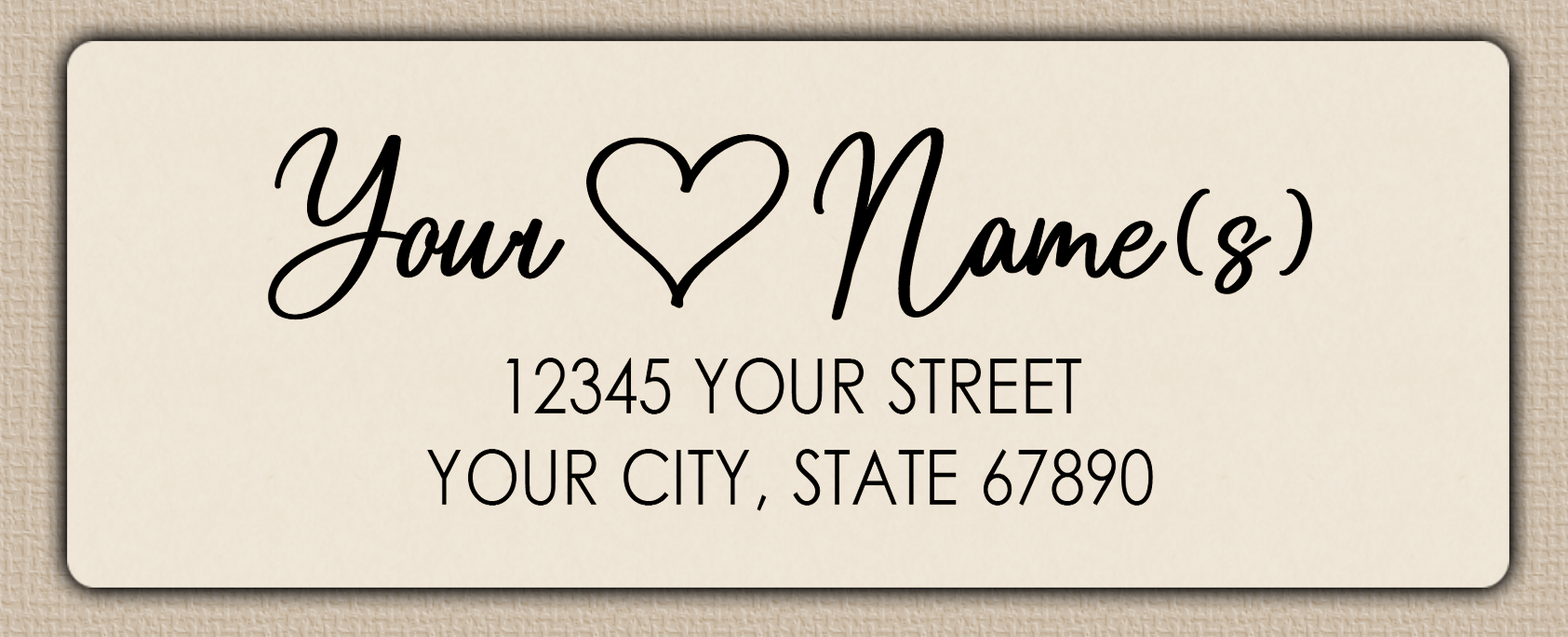 Ivory Modern Heart Return Address Labels