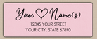 Pink Modern Heart Return Address Labels