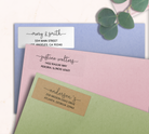 Whimsical Monoline Script Return Address Labels on Evelopes