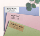 Brush Script Heart Return Address Labels on Evelopes